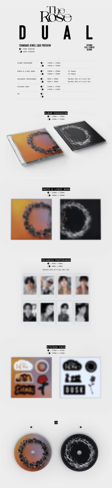 The Rose 2nd Full Album DUAL (Jewel Case Album) – album (DAWN / / ) | HobiEgo