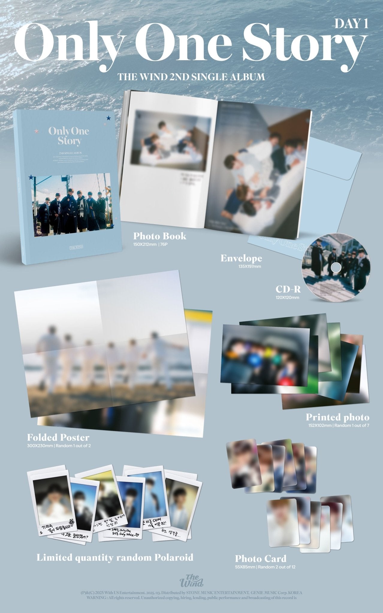 The Wind 2nd Single Album Only One Story – album (DAY 1 (BLUE) / / ) | HobiEgo