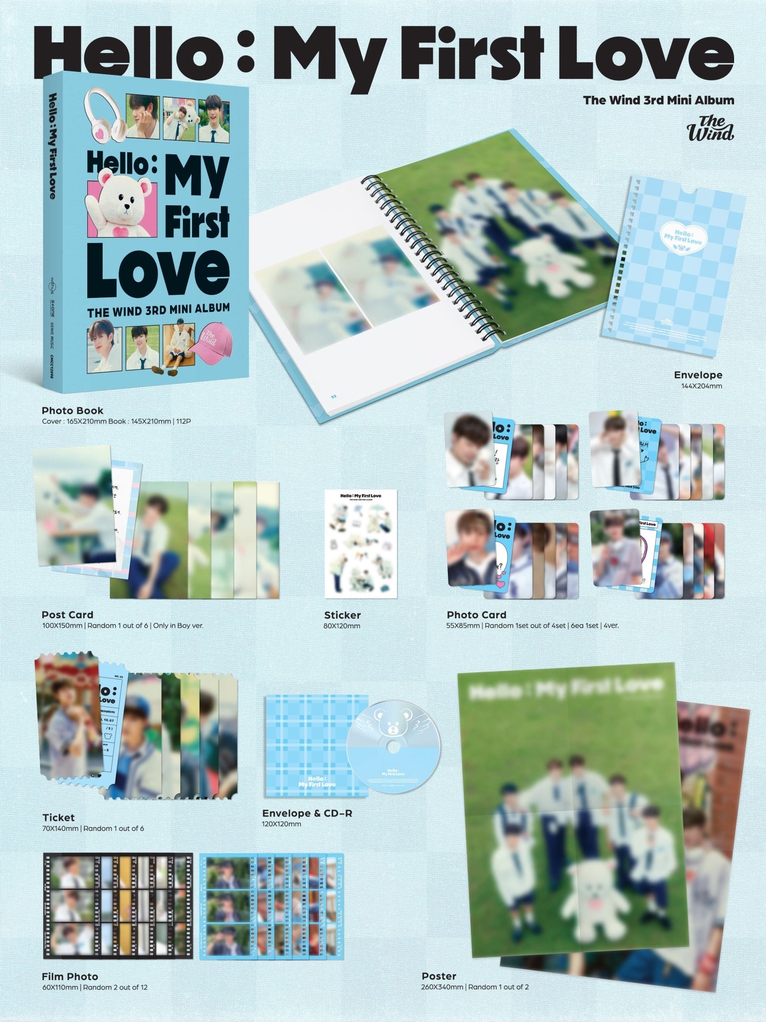 The Wind 3rd Mini Album Hello : My First Love – album (Boy Version / / ) | HobiEgo