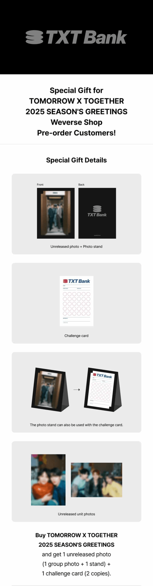 TOMORROW X TOGETHER 2025 Season's Greetings + Weverse POB – Season's Greetings ( / / ) | HobiEgo