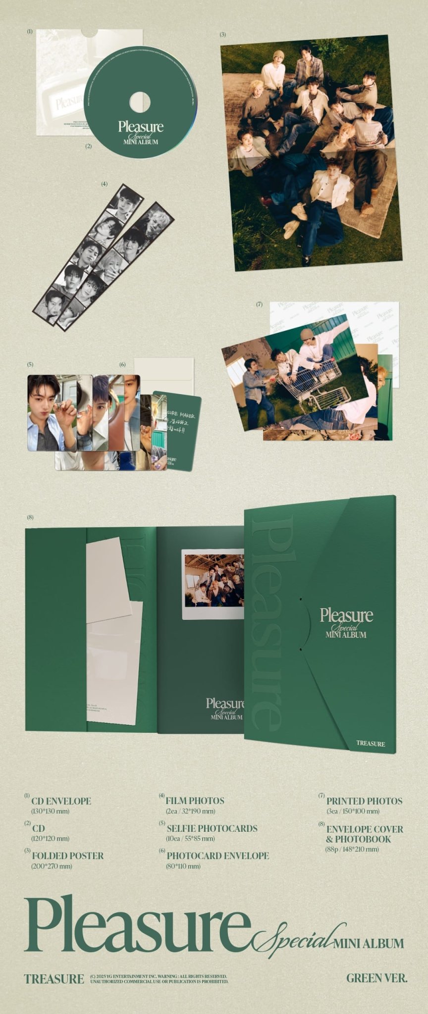 TREASURE Special Mini Album PLEASURE – album (GREEN / / ) | HobiEgo