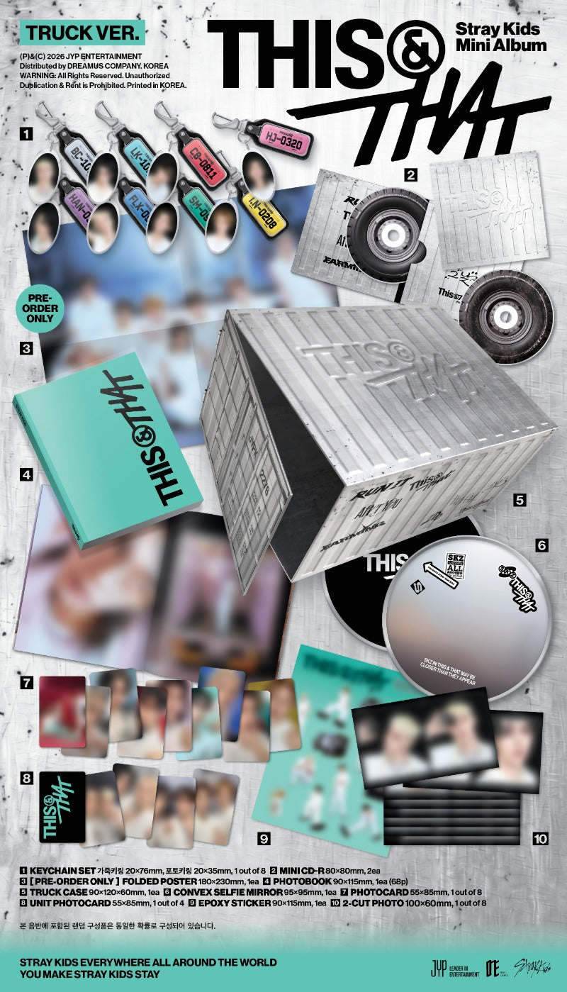 PRE-ORDER Stray Kids 10th Mini Album THIS & THAT (TRUCK Version) + Aladin POB