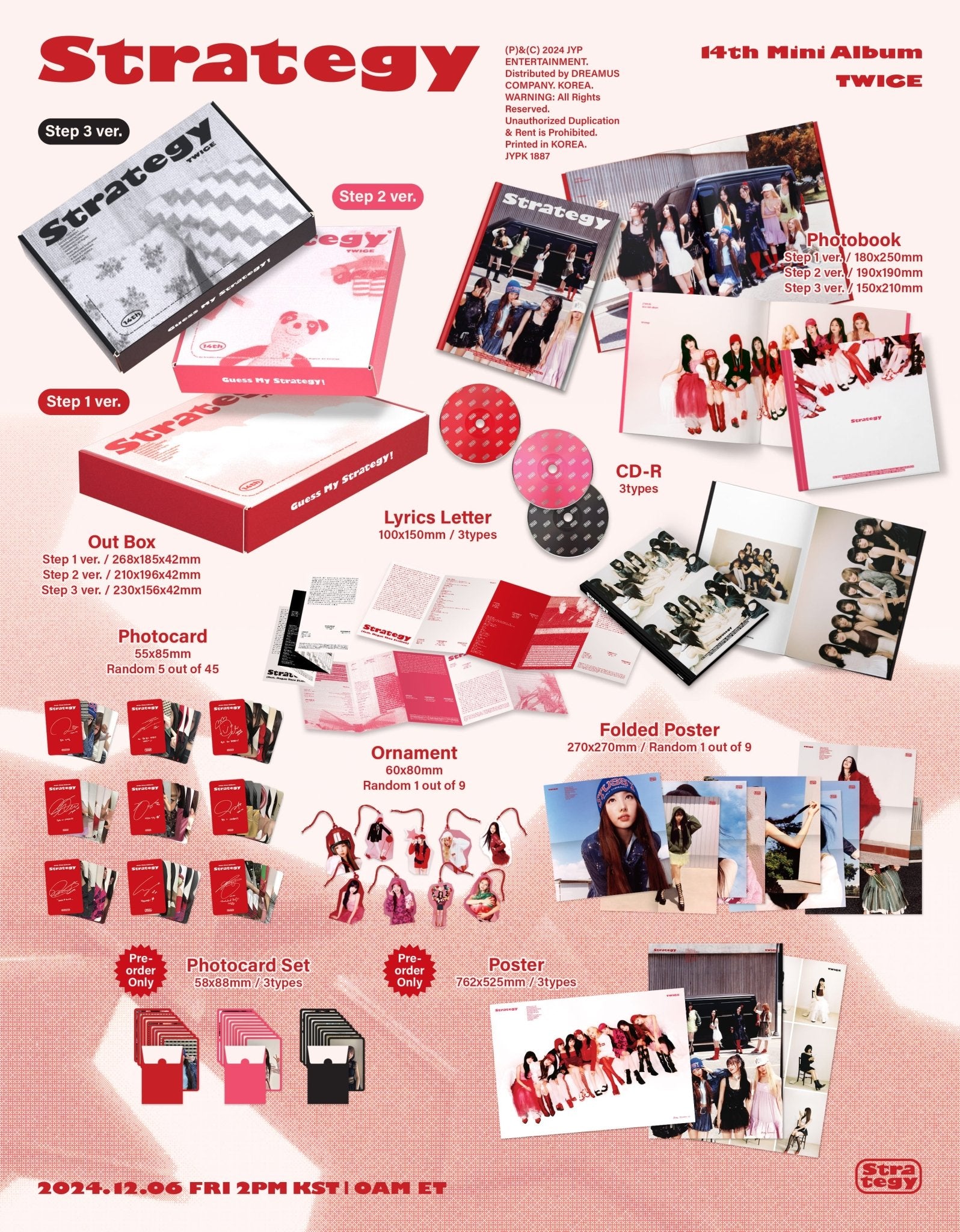 TWICE 14th Mini Album STRATEGY – album (Step 1 (RED) / / ) | HobiEgo