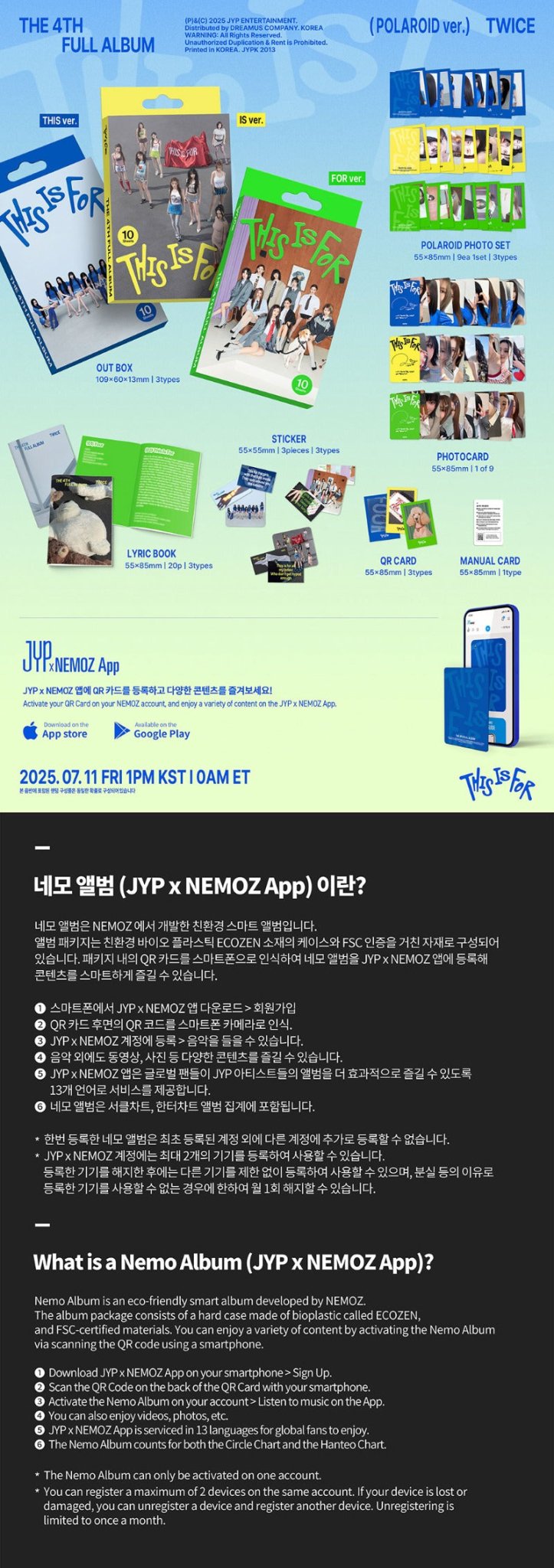 TWICE 4th Full Album THIS IS FOR (POLAROID Version) – album (THIS (Blue) / / ) | HobiEgo