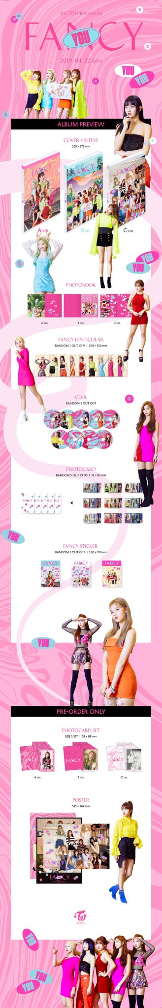 TWICE 7th Mini Album FANCY YOU – album (A (PINK) / / ) | HobiEgo