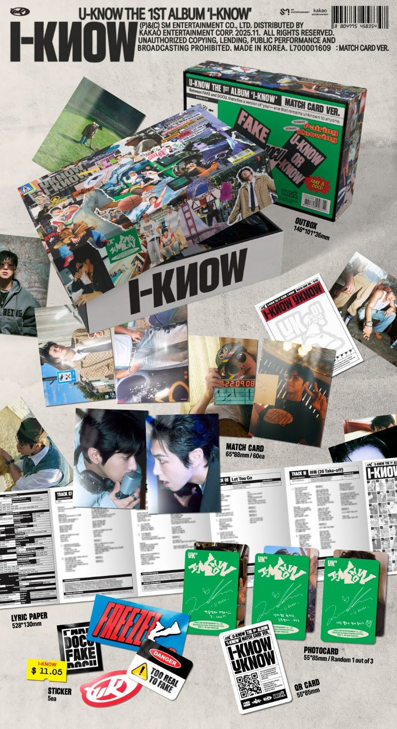 U - KNOW 1st Full Album I - KNOW (Match Card Smart Album) – album 8804775458354 ( / / ) | HobiEgo