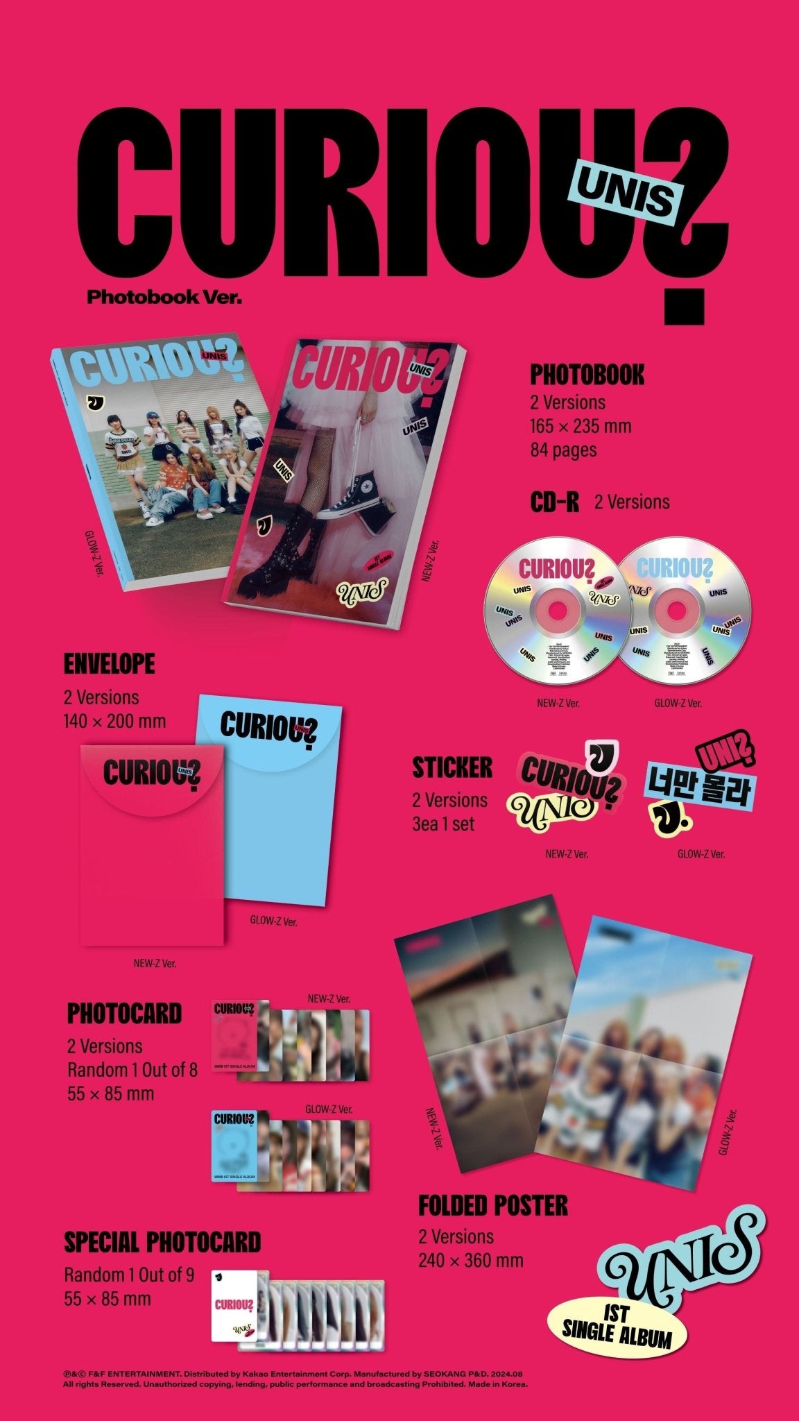 UNIS 1st Single Album CURIOUS – album (GLOW - Z (BLUE) / / ) | HobiEgo