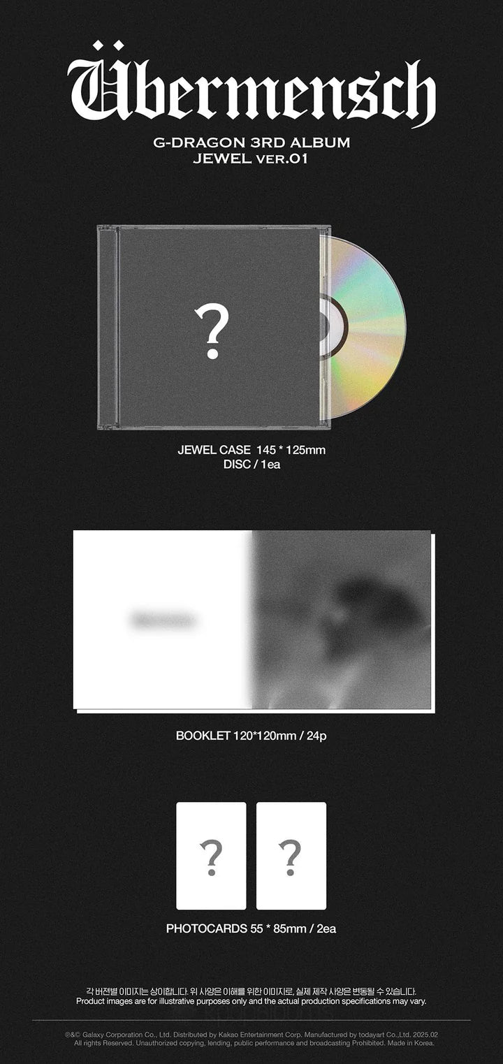 PRE-ORDER G-DRAGON 3rd Album ÜBERMENSCH (JEWEL Version)