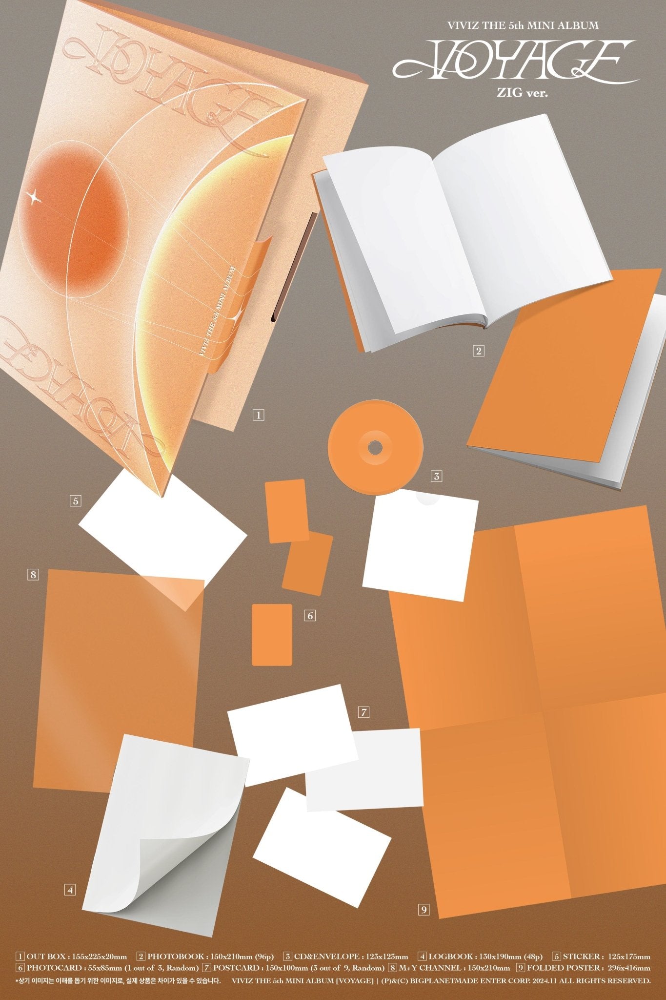 VIVIZ 5th Mini Album VOYAGE Random Version – album (ZIG (Orange) / / ) | HobiEgo