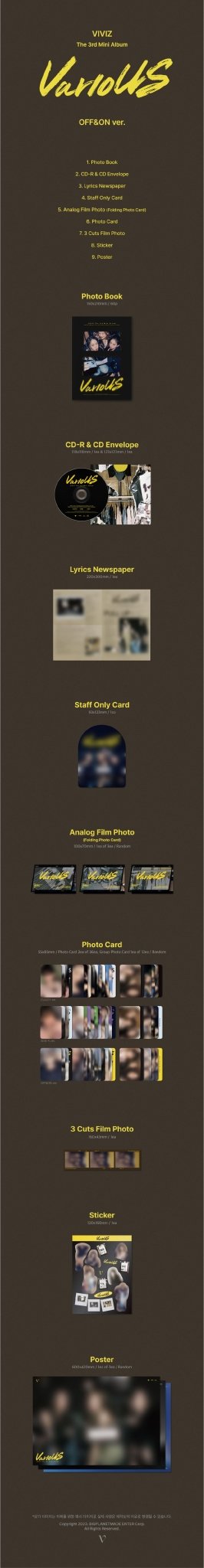 VIVIZ The 3rd Mini Album VarioUS (Photobook Version) – Photo Book (OFF&ON / / ) | HobiEgo