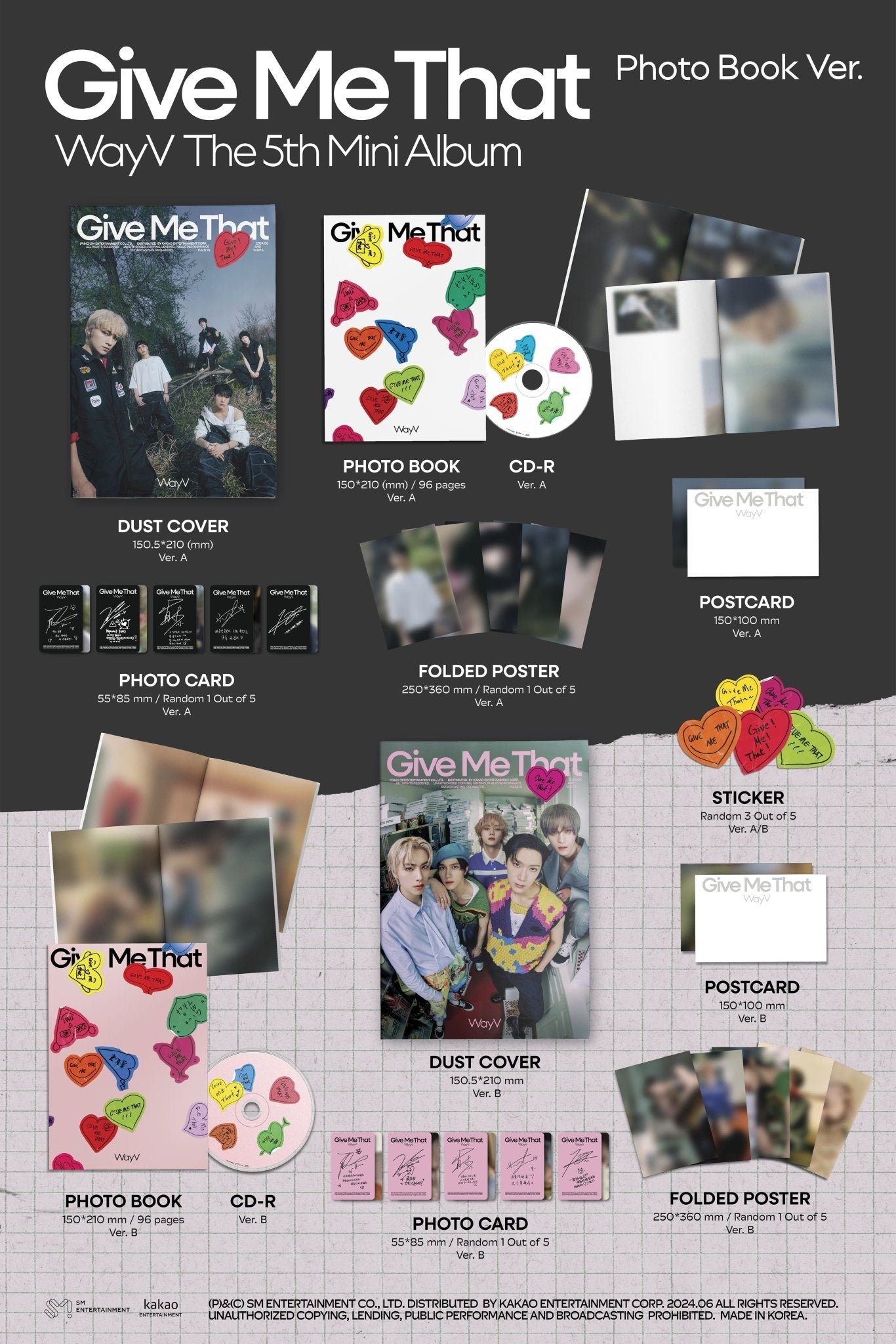 WayV 5th Mini Album Give Me That (Photobook Version) – Photo Book (A (WHITE) / / ) | HobiEgo