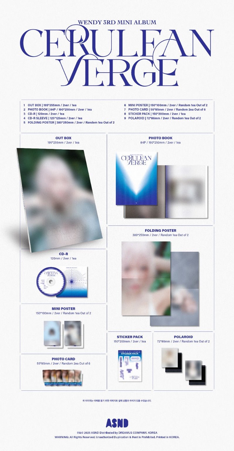 WENDY 3rd Mini Album Cerulean Verge (Photobook Album) – album (B / / ) | HobiEgo