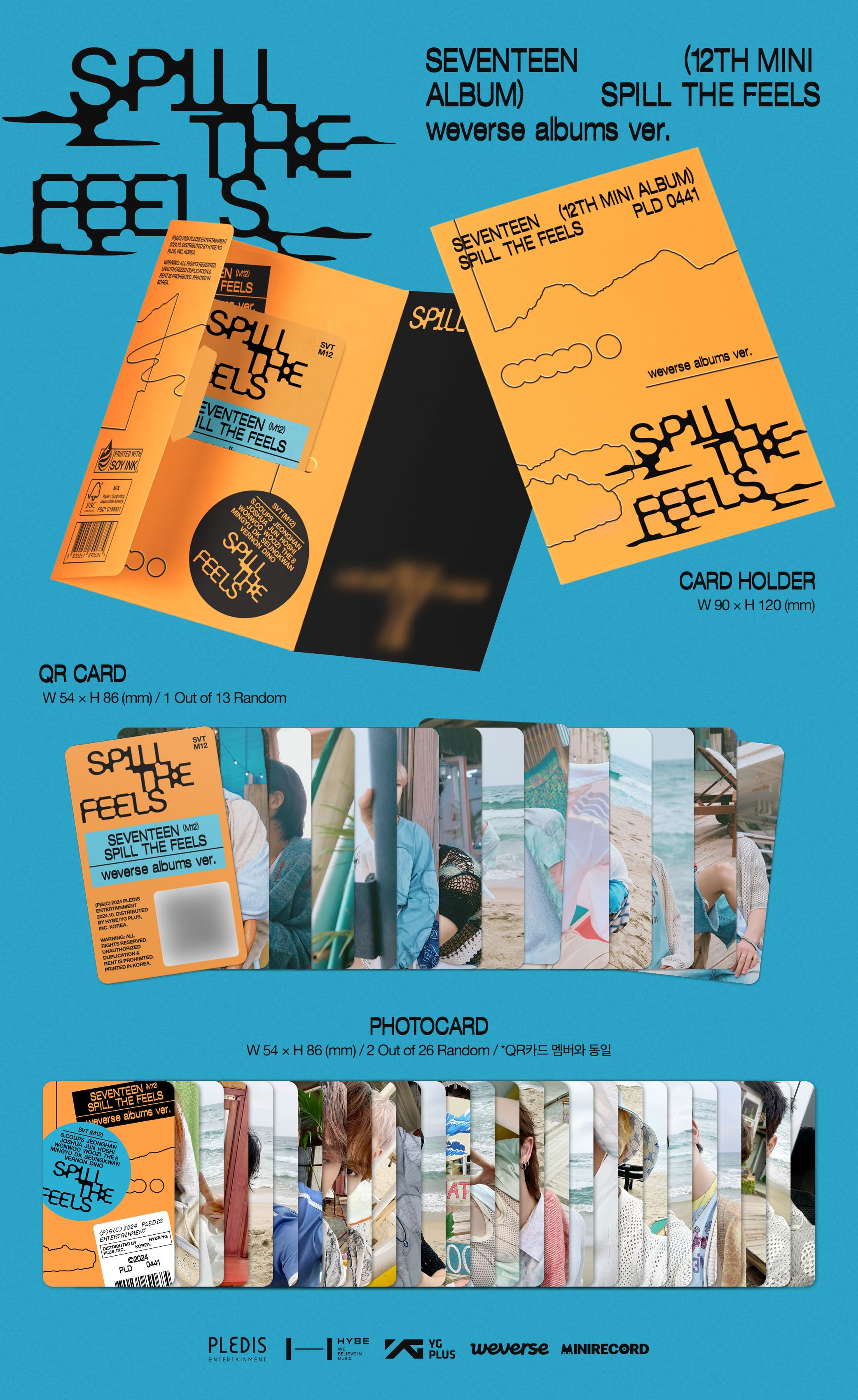 SEVENTEEN 12th Mini Album SPILL THE FEELS (Weverse Albums Version) + POB Postcard