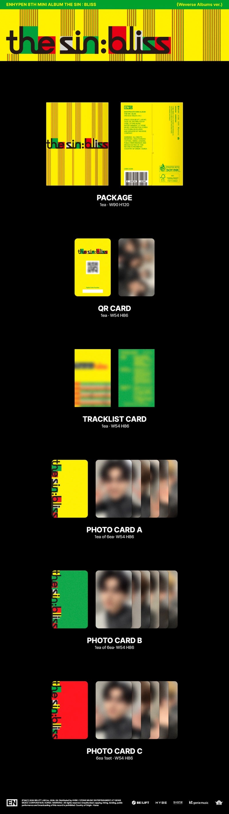 ENHYPEN 8TH Mini Album THE SIN : BLISS (WEVERSE ALBUMS Version