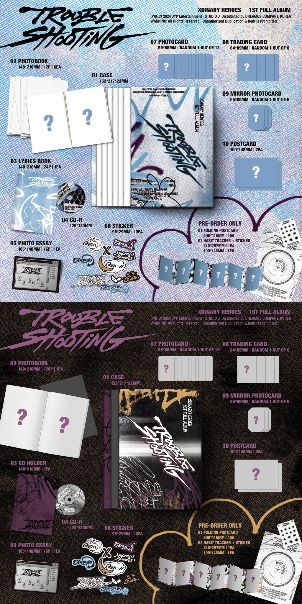 XDINARY HEROES 1st Full Album Troubleshooting – album (A (BLUE) / / ) | HobiEgo