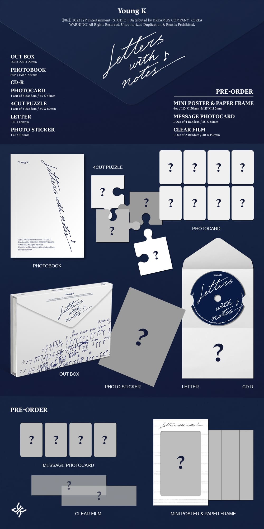 Young K (DAY6) 1st Full Album Letters with notes – album ( / / ) | HobiEgo