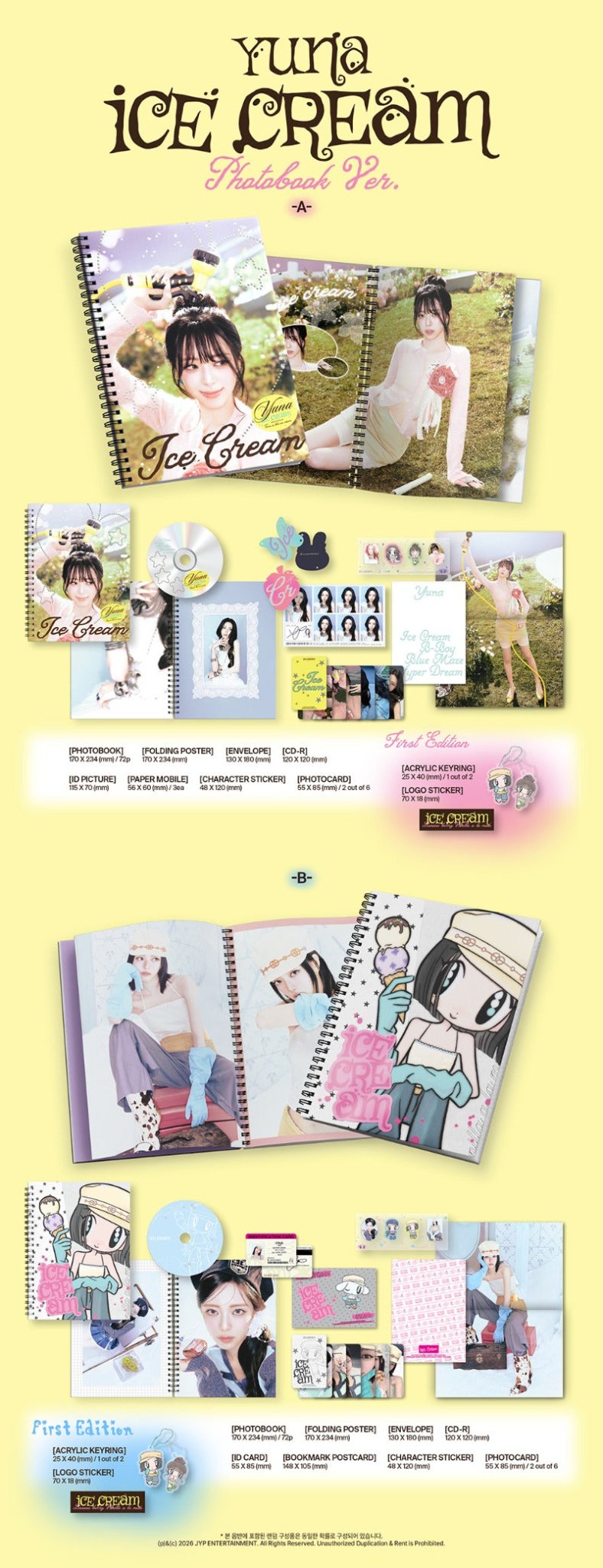 YUNA (ITZY) 1st Mini Album Ice Cream (Photobook Version) – album 8809954225796 (A / / ) | HobiEgo K - pop Shop