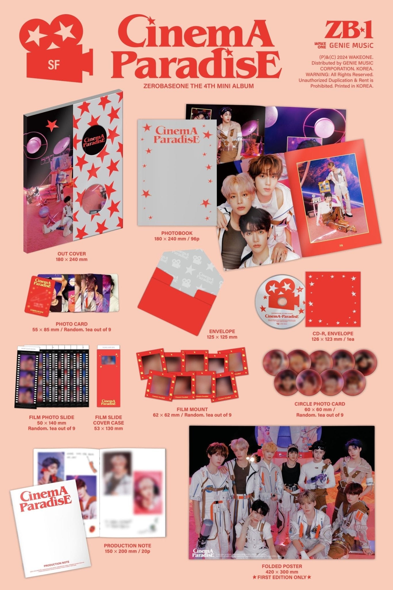 ZEROBASEONE 4th Mini Album CINEMA PARADISE – album (ROMANCE (Green) / / ) | HobiEgo