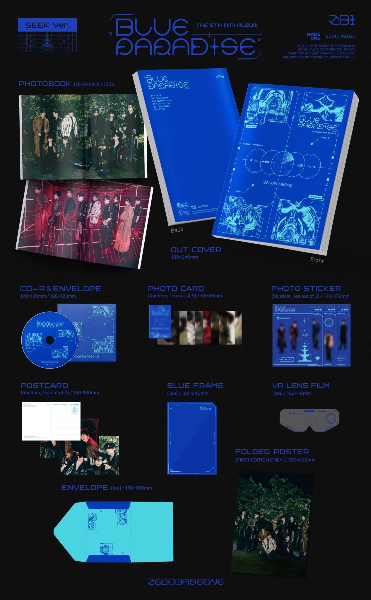 ZEROBASEONE 5th Mini Album BLUE PARADISE – album (Seek (BLUE) / / ) | HobiEgo